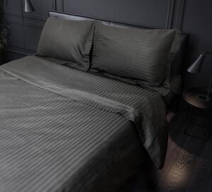 Lenjerie de pat damasc SATEN pentru 1 persoana – Negru