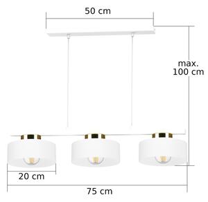 Lustră pe cablu IGNIA 3xE27/60W/230V alb/auriu