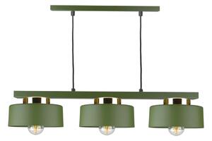 Lustră suspendată pe cablu IGNIA, 3 x E27, 60 W, 230 V, verde/auriu