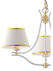 Jupiter 2085 - Candelabru pe lanț SAMBA 3xE27/15W/230V alb/auriu