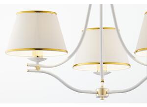 Jupiter 2085 - Candelabru pe lanț SAMBA 3xE27/15W/230V alb/auriu