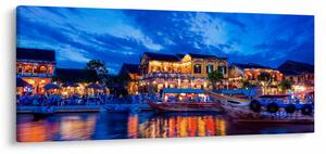 Tablou - Orașul de noapte Hoi An, Vietnam (120x50 cm)