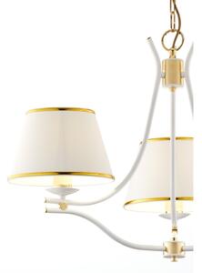 Jupiter 2085 - Candelabru pe lanț SAMBA 3xE27/15W/230V alb/auriu