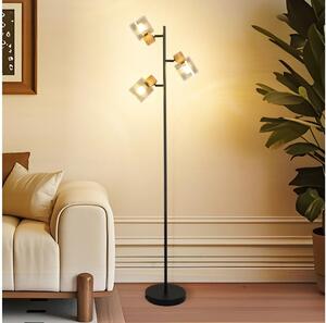 Brilagi - Lampă de podea HYGGE 3xE14/15W/230V lemn/fumuriu