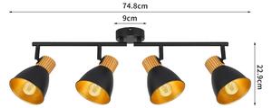 Brilagi - Plafonieră cu spoturi ODENSE 4xE14/10W/230V lemn/negru