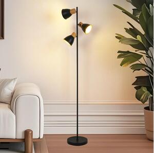 Brilagi - Lampă de podea ODENSE 3xE14/10W/230V lemn/negru