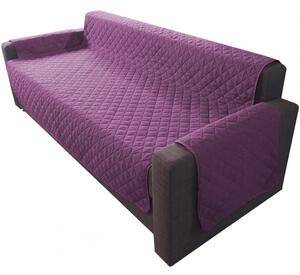 Husa cu doua fete, pentru canapea 3 locuri 185x185cm – violet + vanilla