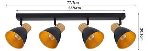 Brilagi - Corp de iluminat cu spoturi ODENSE 4xE14/10W/230V lemn/negru