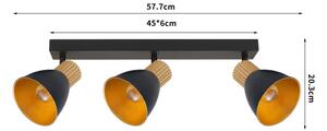 Brilagi - Plafonieră ODENSE cu 3 spoturi, 3xE14/10W/230V, lemn/negru