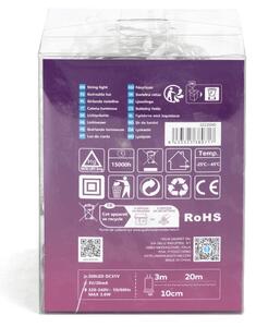 Aigostar - Ghirlandă LED pentru exterior, 200 LED, 8 funcții, 23 m, IP44, alb rece