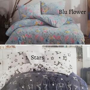 Lenjerii pat XXL 1+1 set BLU Flower + Stars