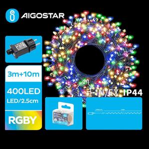 Aigostar - Ghirlandă LED de exterior pentru Crăciun, 400 LED, 8 funcții, 13 m, IP44, multicolor