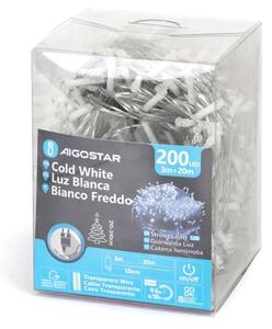 Aigostar - Ghirlandă LED pentru exterior, 200 LED, 8 funcții, 23 m, IP44, alb rece
