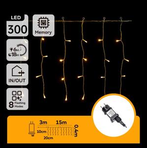 Aigostar - Ghirlandă LED de Crăciun pentru exterior 300xLED/6W/230V/8 funcții 15x0,4m IP44 alb cald