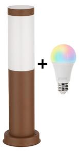 Brilagi - Lampă LED RGBW de exterior, soclu 1x E27, 15 W, 230 V, 40 cm, IP44, maro