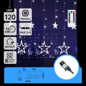 Aigostar - Șir de lumini LED pentru exterior, de Crăciun, 120xLED/6W/230V/8 funcții, 3x0,6m, IP44, alb rece + telecomandă