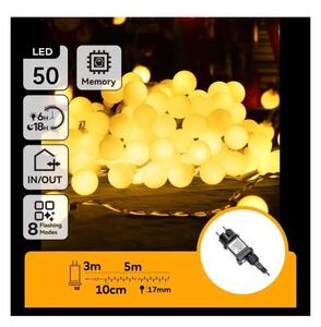 Aigostar - Ghirlandă LED decorativă pentru exterior, 5 m, 50 LED, 3,6 W, 230 V, 8 funcții, IP44, alb cald