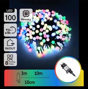 Aigostar - Ghirlandă LED RGBY decorativă de exterior 100xLED/3,6W/230V/8 funcții 10m IP44