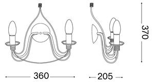 Ideal Lux - Lampă de perete CORTE, 2xE14/40W/230V, cupru