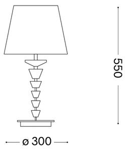 Ideal Lux - Lampă de masă cu cristale PEGASO 1xE27/60W/230V crom lucios