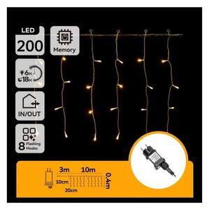 Aigostar - Ghirlandă LED de Crăciun pentru exterior, 200 LED/3,6W/230V/8 funcții, 10 x 0,4 m, IP44, lumină caldă