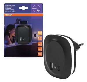 Osram- Lampă de veghe LED pentru priză cu senzor și port USB LUNETTA LED/12,5W/230V