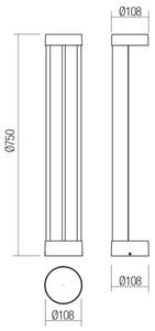 Redo 90366 - Lampă LED de exterior ZEUS LED/11,5W/230V 3000K 75 cm IP54 maro