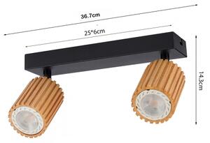 Brilagi - Spot MODERN WOOD 2xGU10/8W/230V lemn/negru