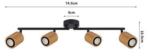 Brilagi - Spot MODERN WOOD 4xGU10/8W/230V lemn/negru