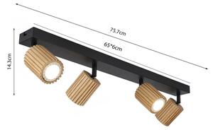 Brilagi - Corp de iluminat cu spoturi MODERN WOOD 4xGU10/8W/230V lemn/negru