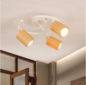 Brilagi - Corp de iluminat cu spoturi MODERN WOOD 3xGU10/8W/230V lemn/alb