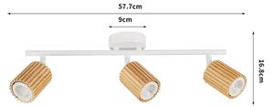 Brilagi - Plafonieră MODERN WOOD cu 3 spoturi, GU10/8W/230V, lemn/alb