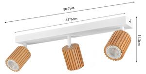 Brilagi - Corp de iluminat cu spoturi MODERN WOOD, 3x GU10, 8W, 230V, lemn/alb