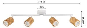 Brilagi - Spot MODERN WOOD 4xGU10/8W/230V lemn/alb
