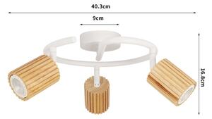 Brilagi - Corp de iluminat cu spoturi MODERN WOOD 3xGU10/8W/230V lemn/alb