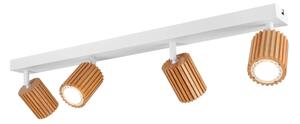 Brilagi - Lampă cu spoturi MODERN WOOD 4xGU10/8W/230V lemn/alb