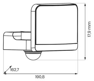 Proiector LED cu detector de mișcare și senzor de amurg DAVOS LED/30W/230V IP54, negru