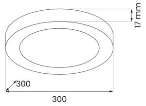 Plafonieră LED EVORA, 24W, 230V, 3000/4000/6000K, diametru 30 cm, neagră