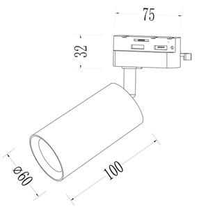 Spot pentru șină monofazică PIPE 1xGU10/10W/230V, maro