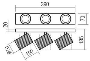 Redo 01-3405 - Spot DELPHI 3xGU10/7W/230V, auriu