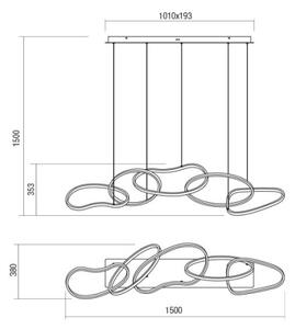 Redo 01-3392 - Lustră LED dimerizabilă pe cablu BIAS LED/120W/230V auriu