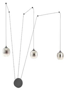 Redo 01-3485 - Aplica de perete LED dimabilă KHADI, 3xLED/5,5W/230V, negru/fumuriu