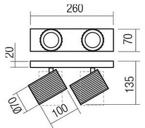 Redo DELPHI 01-3402 - Spot 2x GU10/7W/230V, auriu