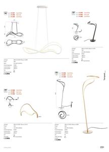 Redo 01-3598 - Lustru LED cu intensitate reglabilă pe cablu TEMPEST LED/58W/230V, auriu