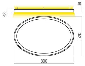 Redo 01-3810 - Plafonieră LED dimabilă NOBU, 80 W, 230 V, aurie