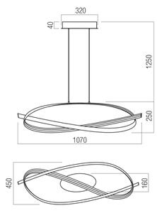 Lustră LED dimabilă suspendată pe cablu IMPULS LED/38W/230V, neagră