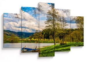 Tablou - Barcă pe lac (150x105 cm)