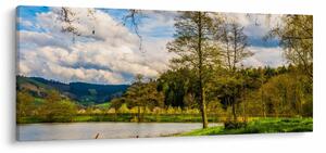 Tablou - Barcă pe lac (120x50 cm)