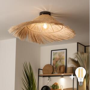 Brilagi - Lustră LED aplicată CERIA BOHO 1xE27/40W/230V, diam. 100 cm, ratan