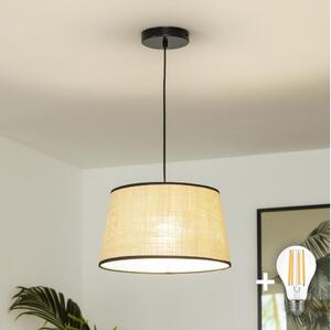 Lustră LED pe cablu CERIA 1xE27/40W/230V, diametru 35 cm, bej - Brilagi